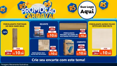 Modelo de TV para TV Horizontal com o tema Promoção de Carnaval para Pisos e revestimentos