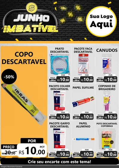 Modelo de Encarte para Encarte A4 Vertical com o tema Junho Imbatível para Embalagens