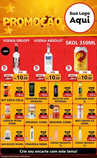 Modelo de Encarte para Encarte Grande com o tema Promoção para Distribuidora de bebidas