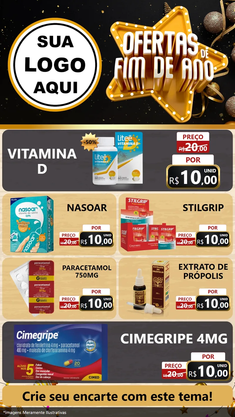 Modelo de TV para TV Vertical com o tema Ofertas de Fim de Ano para Farmácia