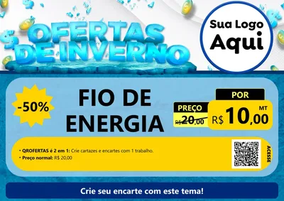 Modelo de Cartaz para Cartaz A4 Horizontal com o tema Ofertas de Inverno para Materiais Elétricos