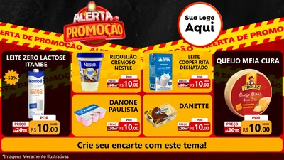 Modelo de TV para TV Horizontal com o tema Alerta de Promoção para Frios e Laticínios
