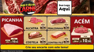 Modelo de TV para TV Horizontal com o tema Hoje É Dia de Carne para Açougue