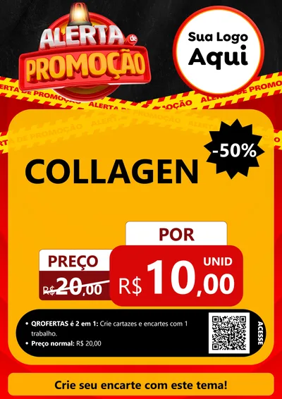 Modelo de Cartaz para Cartaz A4 Vertical com o tema Alerta de Promoção para Suplementos alimentares