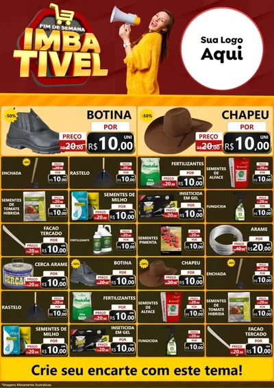 Modelo de Encarte para Encarte A4 Vertical com o tema Fim de Semana Imbatível para Agropecuária