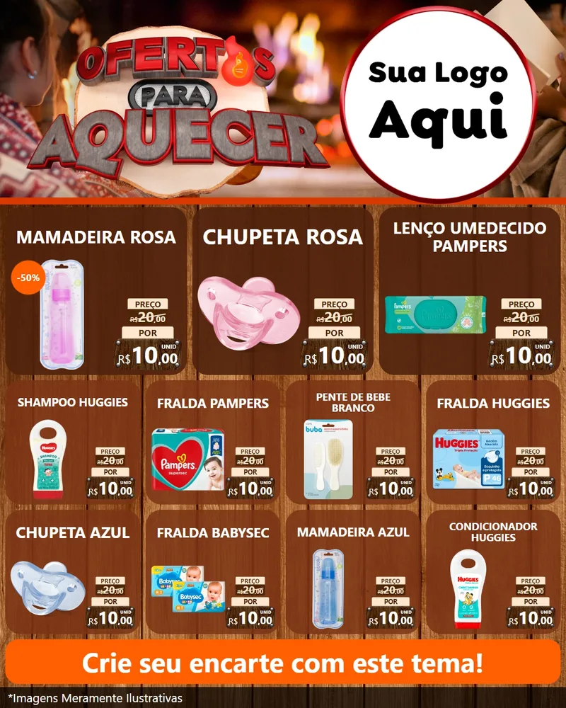 Modelo de Rede Social para Feed Instagram com o tema Ofertas Para Aquecer para Bebês