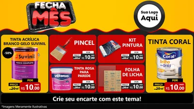 Modelo de TV para TV Horizontal com o tema Fecha Mês para Tintas e Ferramentas