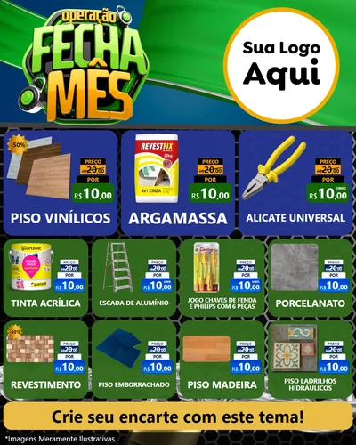 Modelo de Rede Social para Feed Instagram com o tema Operação Fecha Mês para Material para Construção