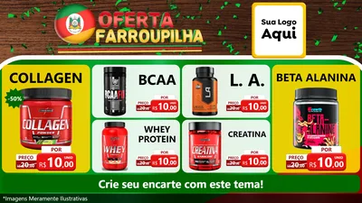 Modelo de TV para TV Horizontal com o tema Oferta Farroupilha para Suplementos alimentares