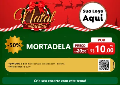 Modelo de Cartaz para Cartaz A4 Horizontal com o tema Natal Imperdível para Frios e Laticínios