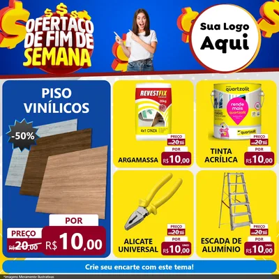 Modelo de Rede Social para Feed Facebook com o tema Ofertaço de Fim de Semana para Material para Construção