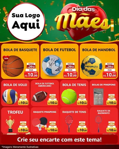 Modelo de Rede Social para Feed Instagram com o tema Dia das Mães para Artigos Esportivos
