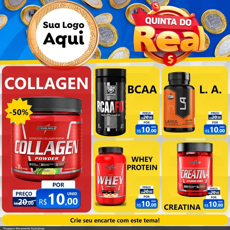 Modelo de Rede Social para Feed Facebook com o tema Quinta do Real para Suplementos alimentares