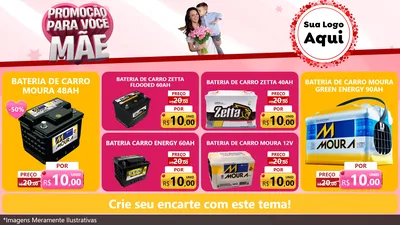 Modelo de TV para TV Horizontal com o tema Promoção Para Você Mãe para Baterias Elétricas