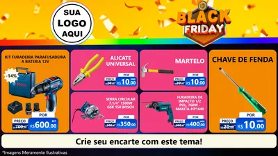 Modelo de TV para TV Horizontal com o tema Black Friday para Maquinas e Ferramentas
