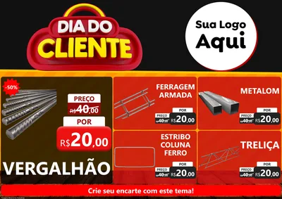 Modelo de Encarte para Encarte A4 Horizontal com o tema Dia do Cliente para Ferragens
