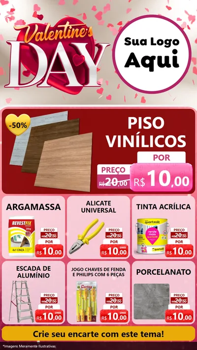 Modelo de Rede Social para Stories com o tema Valentine's Day para Material para Construção