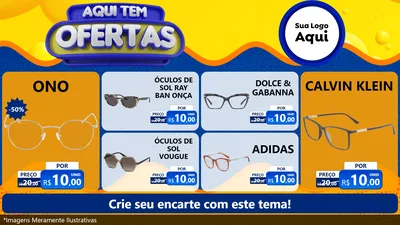Modelo de TV para TV Horizontal com o tema Aqui Tem Ofertas para Óticas