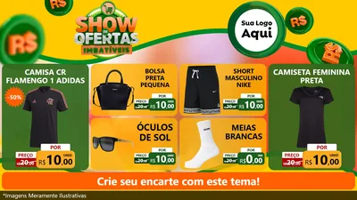 Modelo de TV para TV Horizontal com o tema Show de Ofertas Imbatíveis para Roupas e acessórios