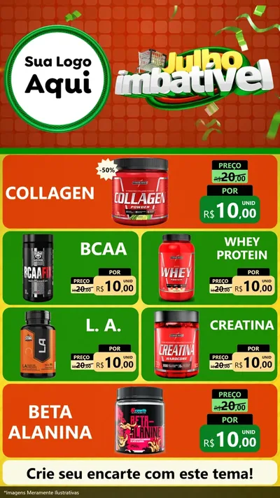 Modelo de TV para TV Vertical com o tema Julho Imbatível para Suplementos alimentares