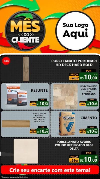 Modelo de TV para TV Vertical com o tema Mês do Cliente para Pisos e revestimentos