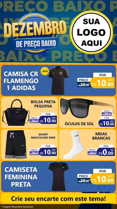 Modelo de TV para TV Vertical com o tema Dezembro de Preço Baixo para Roupas e acessórios