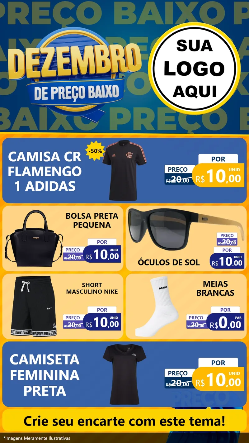 Modelo de TV para TV Vertical com o tema Dezembro de Preço Baixo para Roupas e acessórios