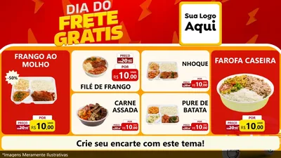 Modelo de TV para TV Horizontal com o tema Dia do Frete Grátis para Restaurante