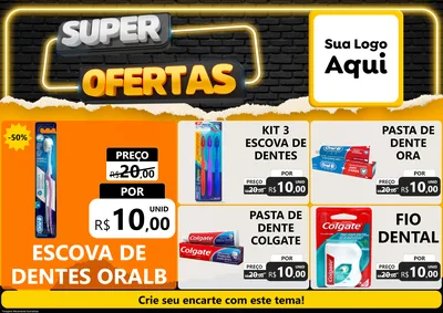 Modelo de Encarte para Encarte A4 Horizontal com o tema Super Ofertas para Higiene Pessoal