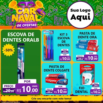 Modelo de Rede Social para Feed Facebook com o tema Carnaval de Ofertas para Higiene Pessoal