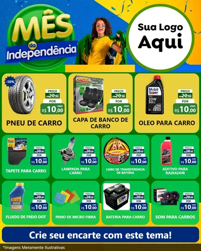 Modelo de Rede Social para Feed Instagram com o tema Mês da Independência para Auto peças
