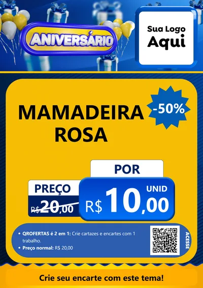 Modelo de Cartaz para Cartaz A4 Vertical com o tema Aniversário para Bebês