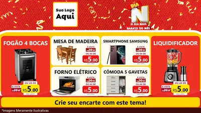 Modelo de TV para TV Horizontal com o tema Dia N o Dia Mais Barato do Mês para Móveis e Eletro