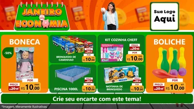 Modelo de TV para TV Horizontal com o tema Janeiro da Economia para Brinquedos