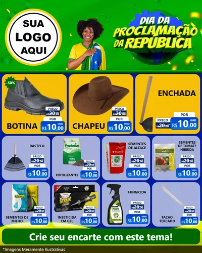 Modelo de Rede Social para Feed Instagram com o tema Dia Da Proclamação Da República para Agropecuária
