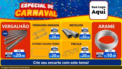 Modelo de TV para TV Horizontal com o tema Especial de Carnaval para Ferragens