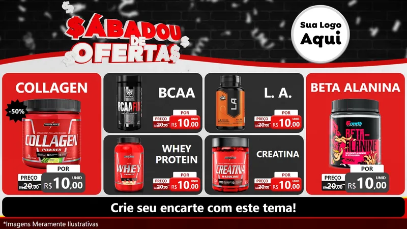 Modelo de TV para TV Horizontal com o tema Sabadou de Ofertas para Suplementos alimentares