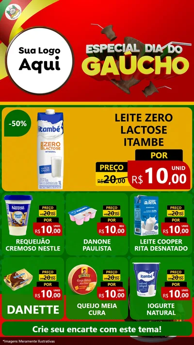 Modelo de Rede Social para Stories com o tema Especial Dia do Gaúcho para Frios e Laticínios