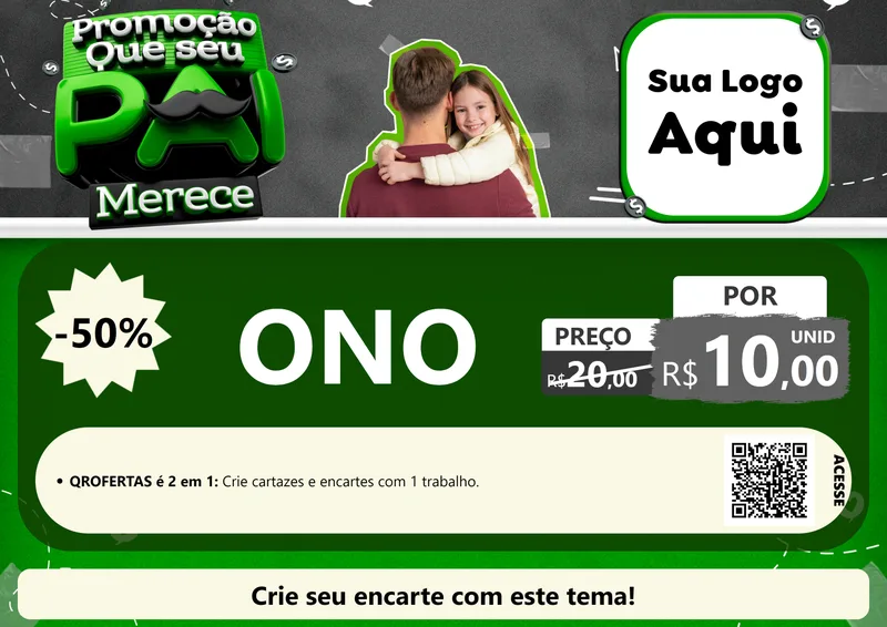 Modelo de Cartaz para Cartaz A4 Horizontal com o tema Promoção Que seu Pai Merece para Óticas