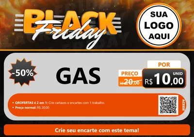 Modelo de Cartaz para Cartaz A4 Horizontal com o tema Black Friday para Água e gás