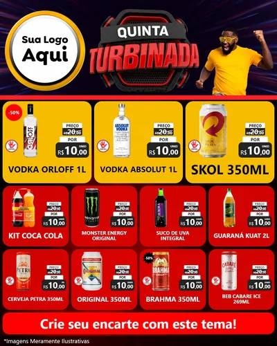 Modelo de Rede Social para Feed Instagram com o tema Quinta Turbinada para Distribuidora de bebidas