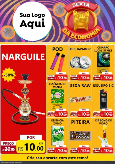 Modelo de Encarte para Encarte A4 Vertical com o tema Sexta da Economia para Tabacaria