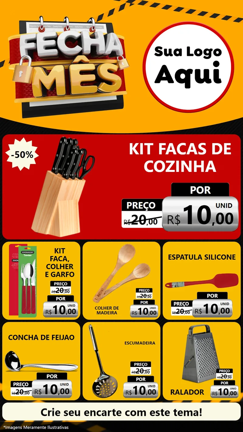 Modelo de Rede Social para Stories com o tema Fecha Mês para Utilidades Domésticas