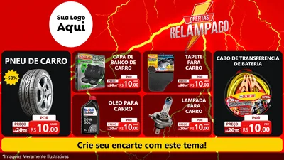 Modelo de TV para TV Horizontal com o tema Ofertas Relâmpago para Auto peças
