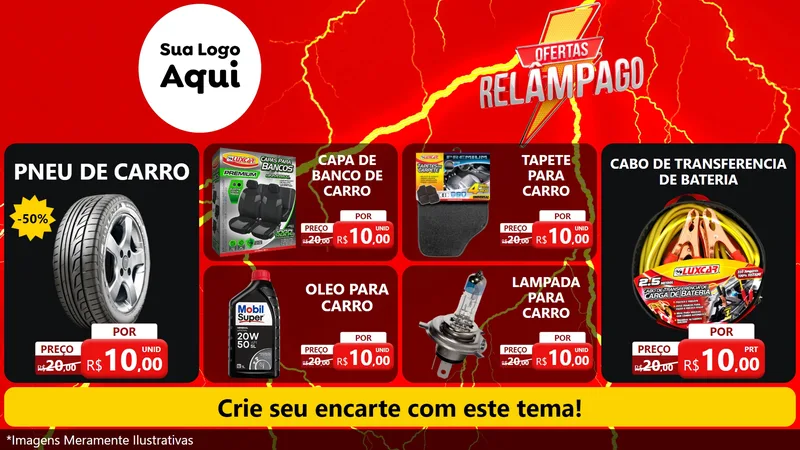 Modelo de TV para TV Horizontal com o tema Ofertas Relâmpago para Auto peças