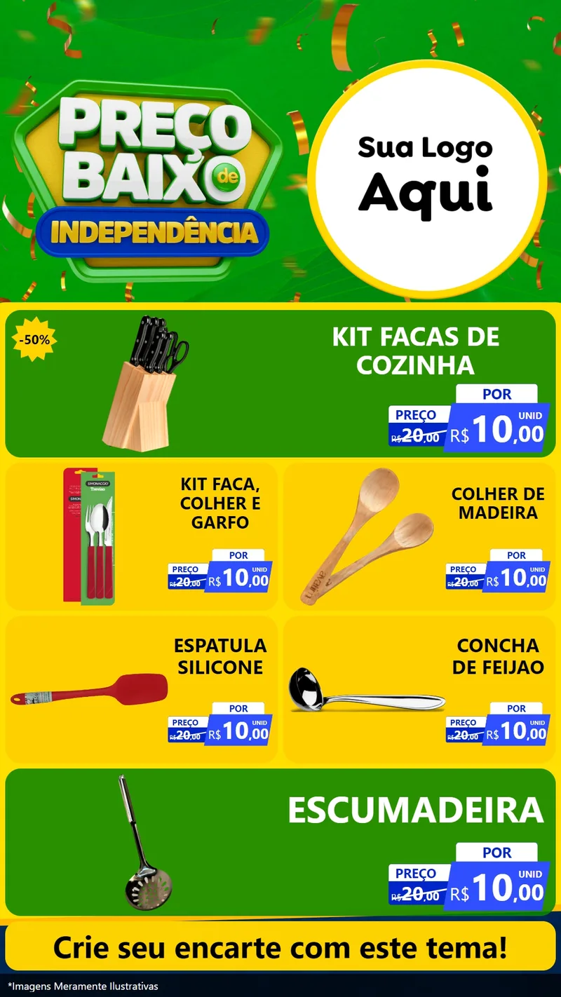 Modelo de TV para TV Vertical com o tema Preço Baixo de Independência para Utilidades Domésticas