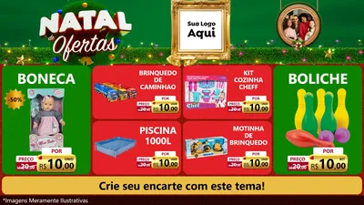 Modelo de TV para TV Horizontal com o tema Natal de Ofertas para Brinquedos