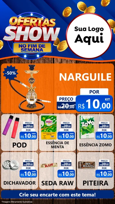 Modelo de Rede Social para Stories com o tema Ofertas Show No Fim De Semana para Tabacaria