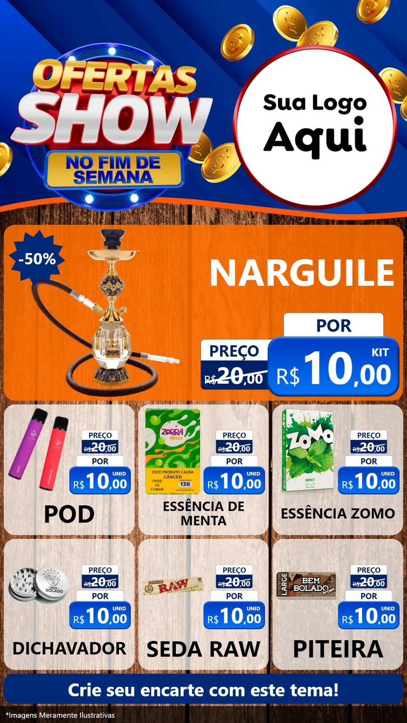 Modelo de Rede Social para Stories com o tema Ofertas Show No Fim De Semana para Tabacaria