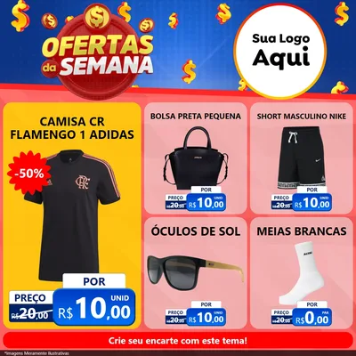 Modelo de Rede Social para Feed Facebook com o tema Ofertas Da Semana para Roupas e acessórios